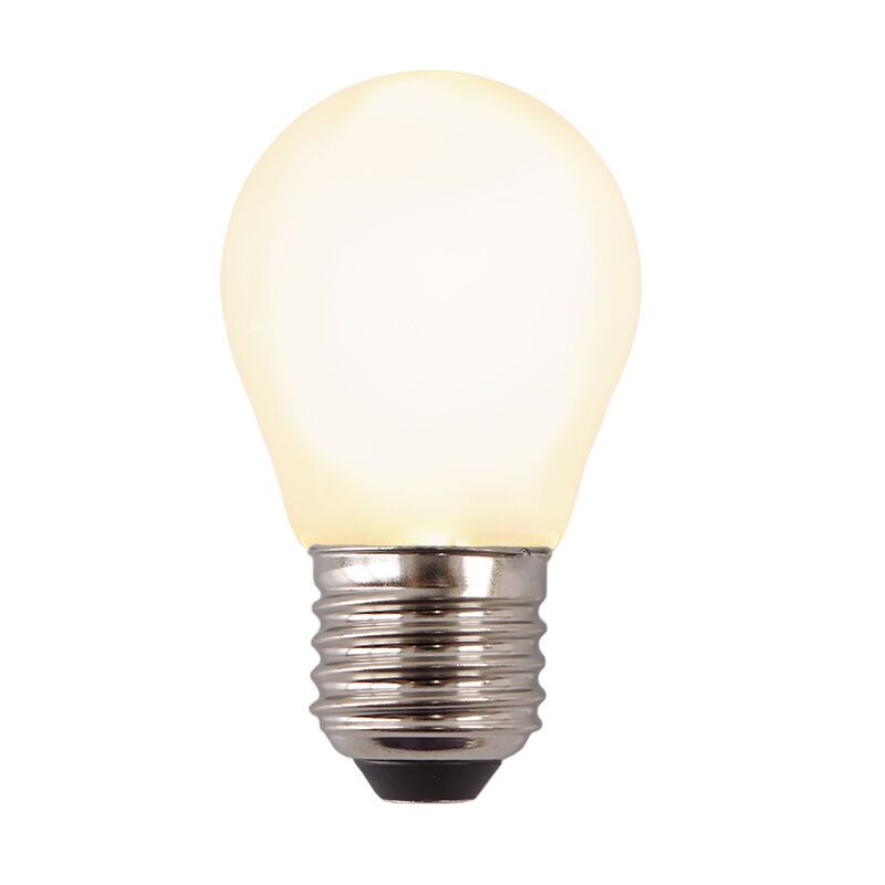 Ściemnialna żarówka LED Olucia E27, P45, 3w, białe szkło, 2700k