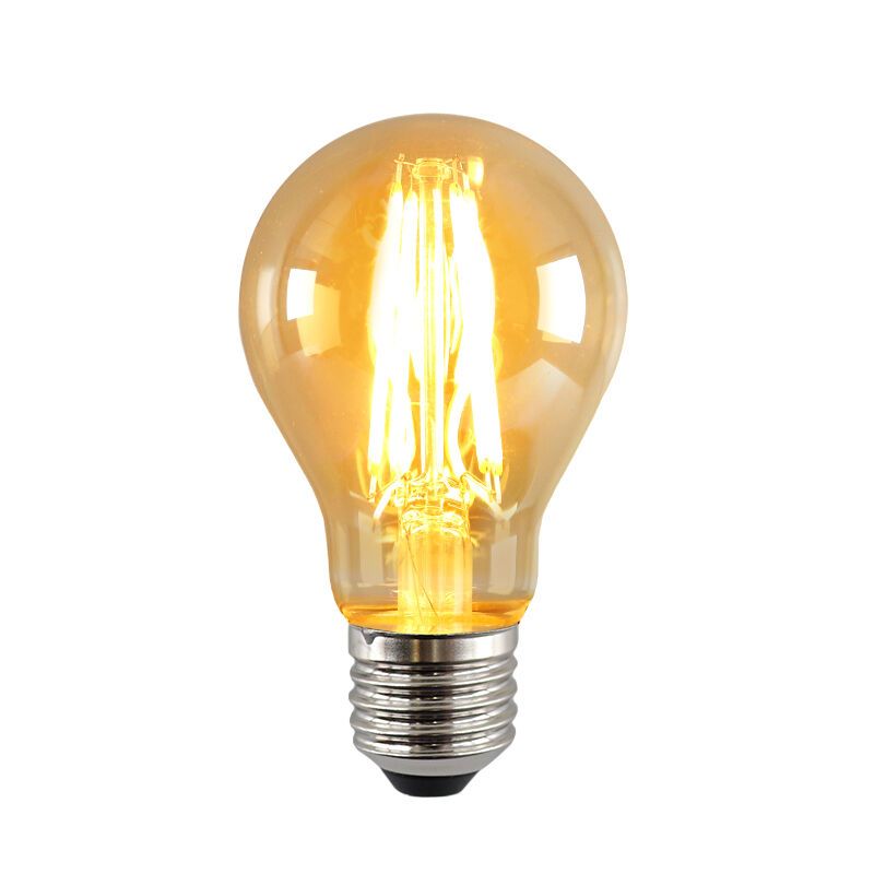 Ściemnialna żarówka LED Olucia E27, A60, 5w, szkło bursztynowe, 2400k