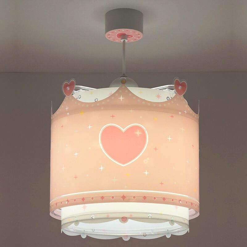 Różowa lampa wisząca dla dzieci plastikowa, Queen Różowa lampa wisząca dla dzieci plastikowa, Queen