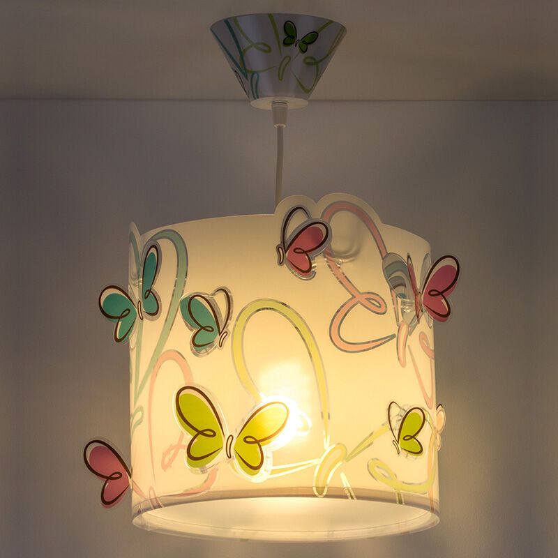 Niebieska lampa wisząca dla dzieci plastikowa, Butterfly Niebieska lampa wisząca dla dzieci plastikowa, Butterfly