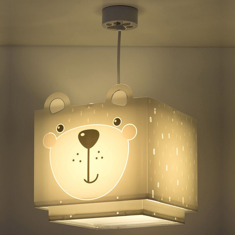 Szara lampa wisząca dla dzieci plastikowa, Bear Szara lampa wisząca dla dzieci plastikowa, Bear