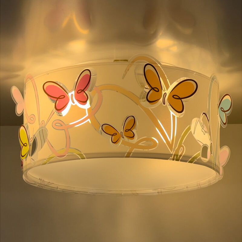 Wielokolorowa lampa sufitowa dla dzieci plastikowa, Butterfly Wielokolorowa lampa sufitowa dla dzieci plastikowa, Butterfly