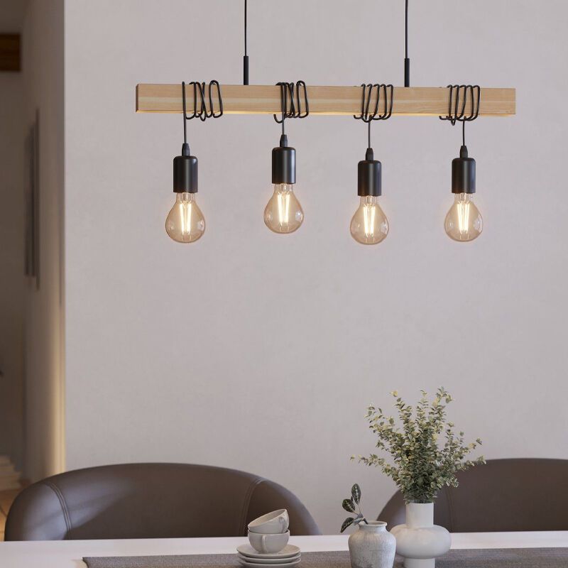 Drewniana lampa wisząca brązowa, Anton Drewniana lampa wisząca brązowa, Anton