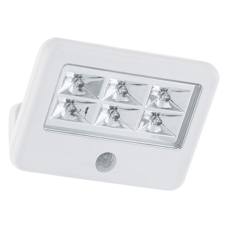 Plastikowy kinkiet zewnętrzny z czujnikiem ruchu biały, Patricia, 0,5W, 4000K LED, IP54