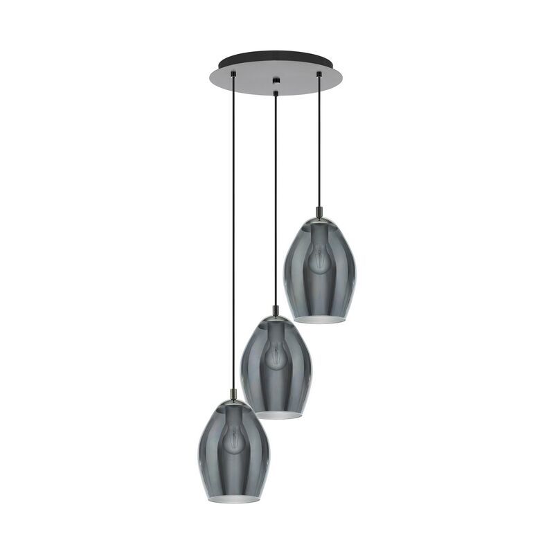 Szklana design lampa wisząca szara, Nikky