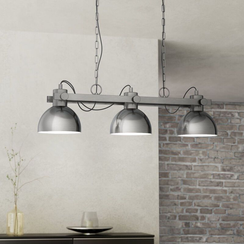 Metalowa industrialna lampa wisząca chromowana, Elmira Metalowa industrialna lampa wisząca chromowana, Elmira
