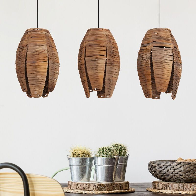 Drewniana lampa wisząca brązowa, Joyca Drewniana lampa wisząca brązowa, Joyca