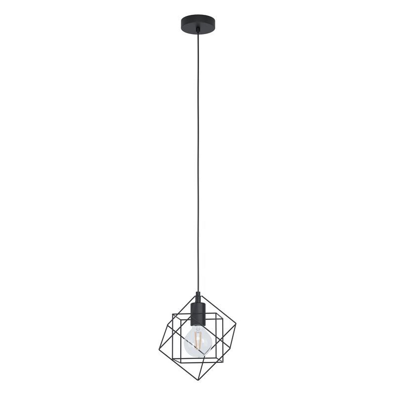 Stalowa industrialna lampa wisząca czarna, Aemilius