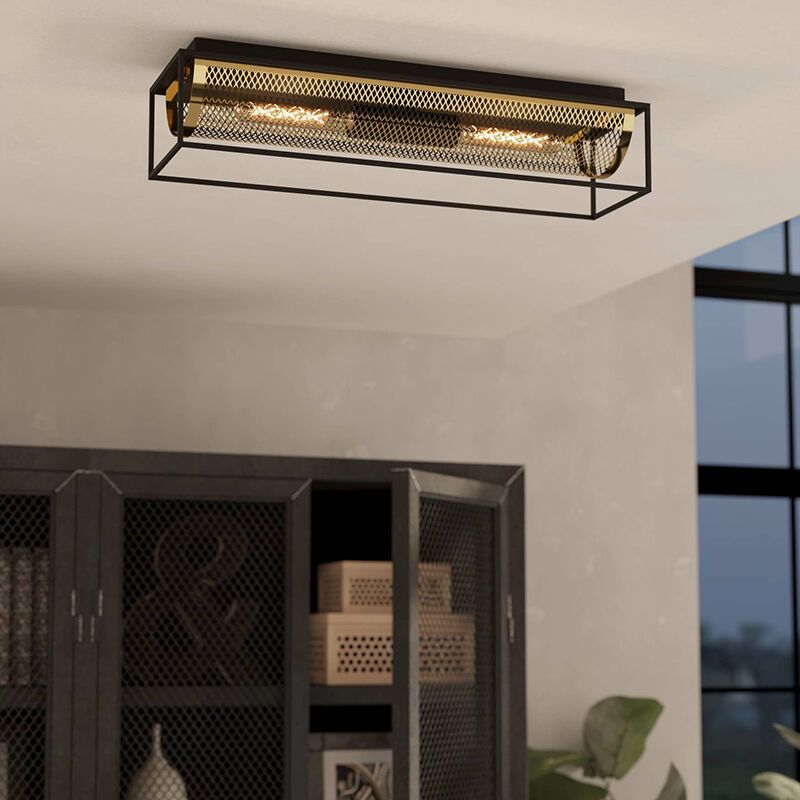 Aluminiowa industrialna lampa sufitowa czarna, Mauricio