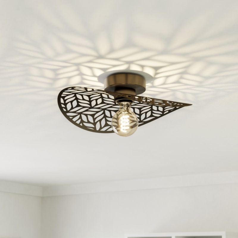 Stalowa vintage lampa sufitowa w kolorze brązu, Suraj Stalowa vintage lampa sufitowa w kolorze brązu, Suraj