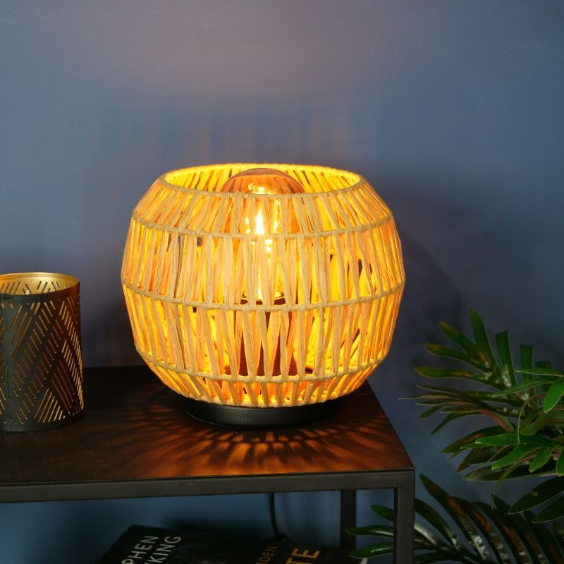 Papierowa lampa stołowa brązowa, Serhan, z przełącznik Papierowa lampa stołowa brązowa, Serhan, z przełącznik