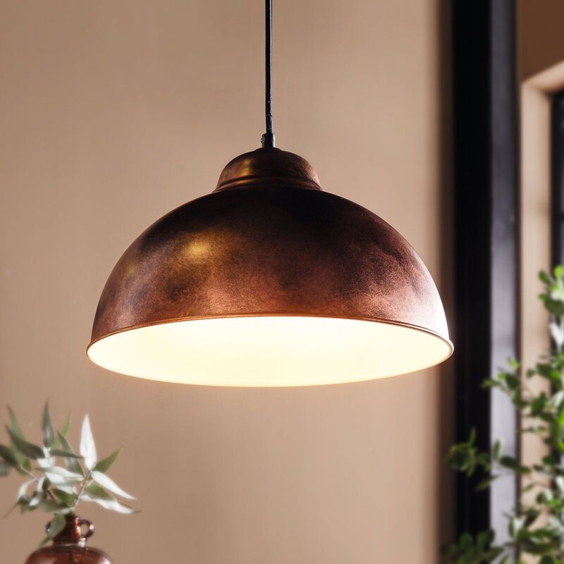 Metalowa industrialna lampa wisząca półkula miedziana, Liana Metalowa industrialna lampa wisząca półkula miedziana, Liana