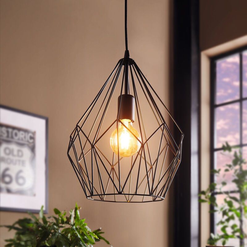 Metalowa industrialna lampa wisząca czarna, Acri