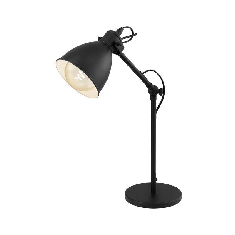 Metalowa industrialna lampa stołowa czarna, Lavinio, z przełącznik Metalowa industrialna lampa stołowa czarna, Lavinio, z przełącznik