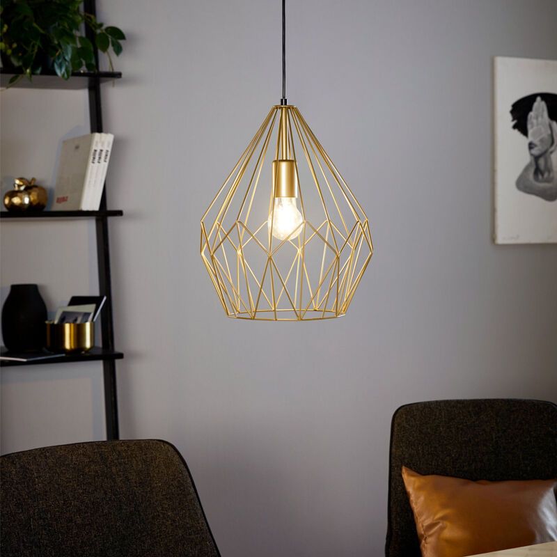 Metalowa industrialna lampa wisząca złota, Acri Metalowa industrialna lampa wisząca złota, Acri