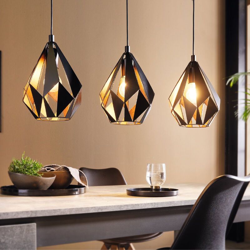 Metalowa nowoczesna lampa wisząca czarna, Acri