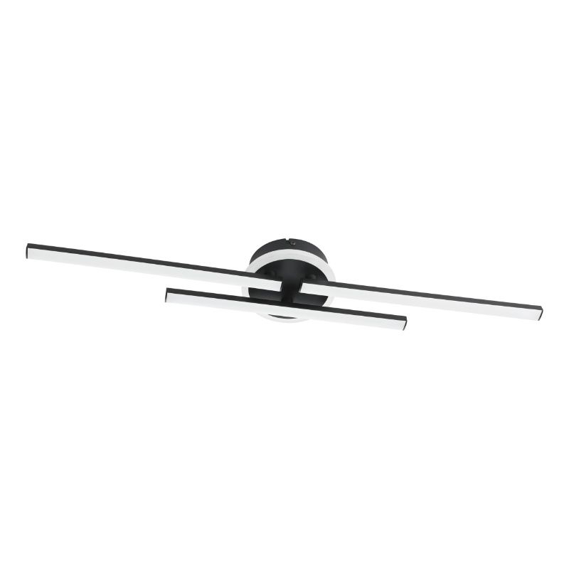 Plastikowy design plafon sufitowy czarny, Vidya, 20W, 4000K LED, ściemniana w 3 krokach