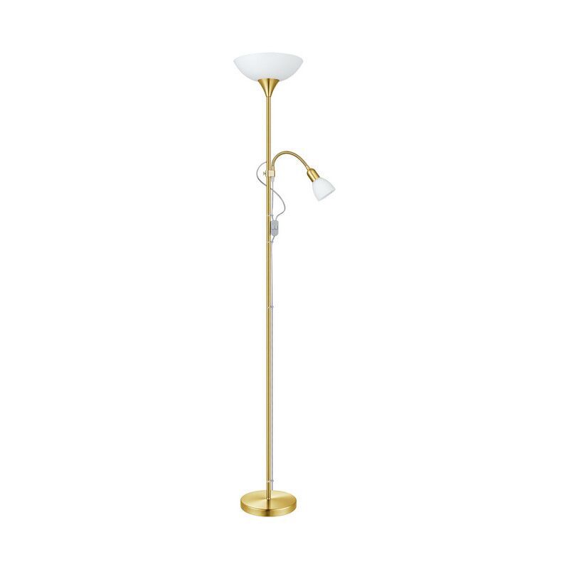 Plastikowa lampa do czytania stojąca złota, Burgo, z przełącznik Plastikowa lampa do czytania stojąca złota, Burgo, z przełącznik