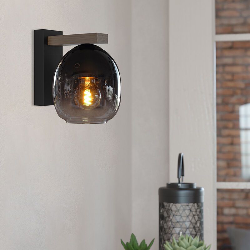 Drewniany nowoczesny kinkiet brązowy, Frida Drewniany nowoczesny kinkiet brązowy, Frida