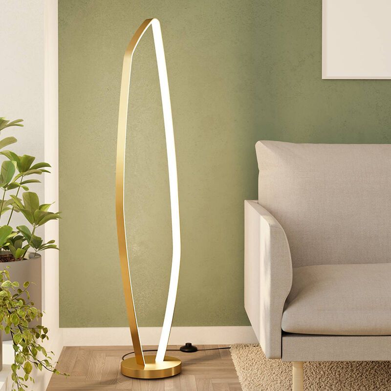 Aluminiowa design lampa stojąca złota, Samson, 25,2W, 3000K LED, z przełącznik Aluminiowa design lampa stojąca złota, Samson, 25,2W, 3000K LED, z przełącznik