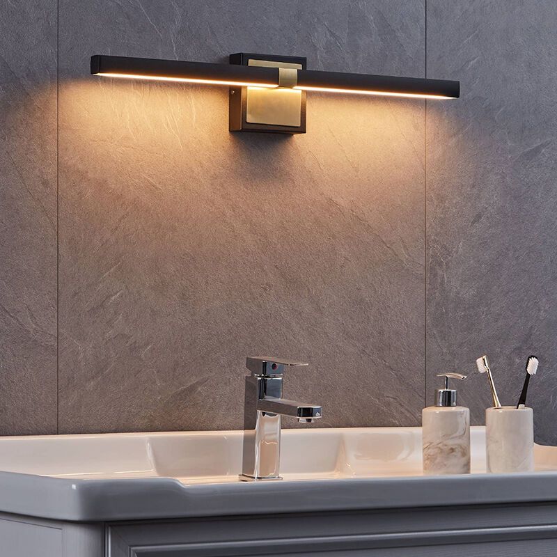 Stalowy nowoczesny kinkiet łazienkowy mosiądz, Natasha, 11W, 3000K LED, IP44 Stalowy nowoczesny kinkiet łazienkowy mosiądz, Natasha, 11W, 3000K LED, IP44