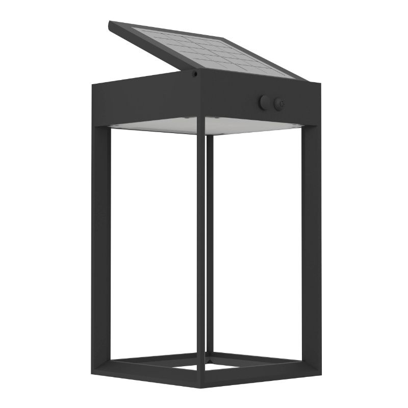 Plastikowy kinkiet solarny zewnętrzny czarny, Hubrecht, 6,5W, 4000K LED, IP65