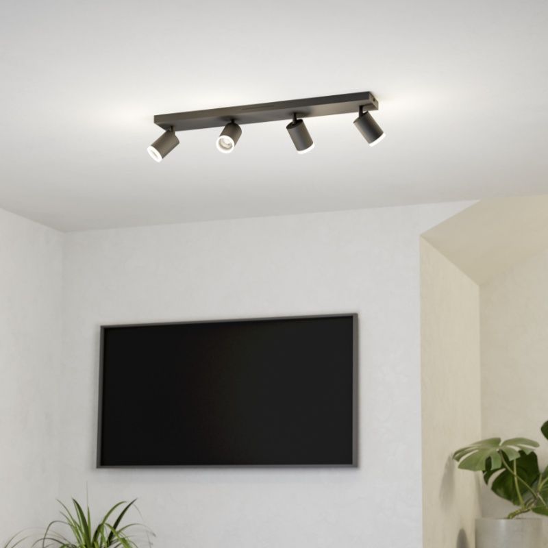Aluminiowa nowoczesna inteligentna lampa sufitowa czarna, Mayke, 3,7W, RGBW LED Aluminiowa nowoczesna inteligentna lampa sufitowa czarna, Mayke, 3,7W, RGBW LED