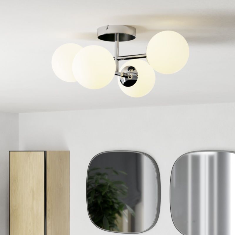 Stalowa nowoczesna lampa sufitowa chromowana, Cornee, 4,2W, 2700K LED, IP44 Stalowa nowoczesna lampa sufitowa chromowana, Cornee, 4,2W, 2700K LED, IP44
