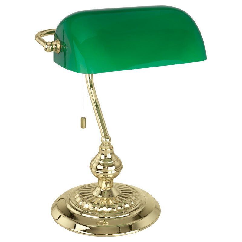 Szklana design lampa stołowa mosiądz, Lugco, z przełącznik pociągowy Szklana design lampa stołowa mosiądz, Lugco, z przełącznik pociągowy