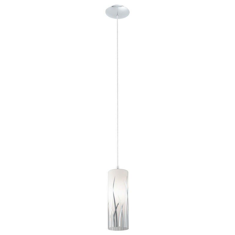 Szklana design lampa wisząca chromowana, Ilyas