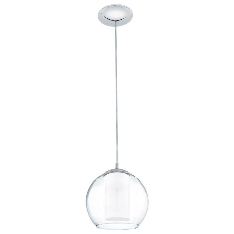Szklana design lampa wisząca chromowana, Silvijn Szklana design lampa wisząca chromowana, Silvijn