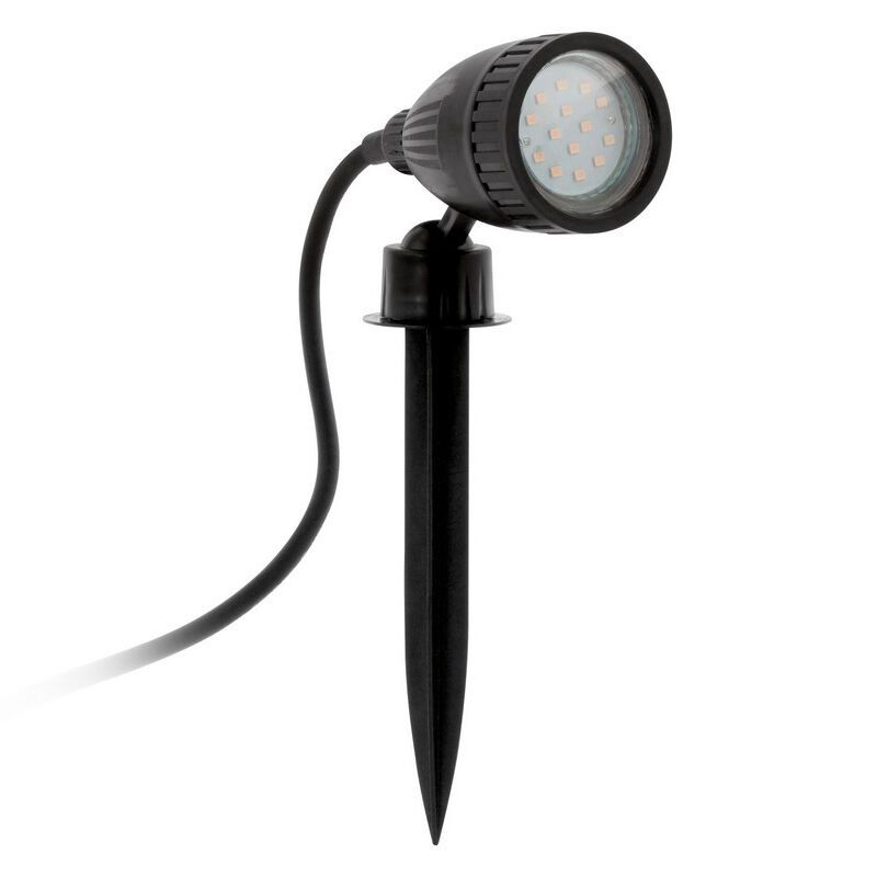 Plastikowa lampa ogrodowa wbijana czarna, Judy, IP44, z przełącznik