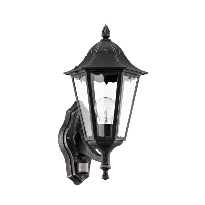 Aluminiowy klasyczny kinkiet zewnętrzny z czujnikiem ruchu czarny, Leanna, IP44 Aluminiowy klasyczny kinkiet zewnętrzny z czujnikiem ruchu czarny, Leanna, IP44