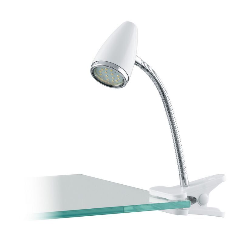 Plastikowa lampa zaciskowa chromowana, Silvie, z przełącznik Plastikowa lampa zaciskowa chromowana, Silvie, z przełącznik