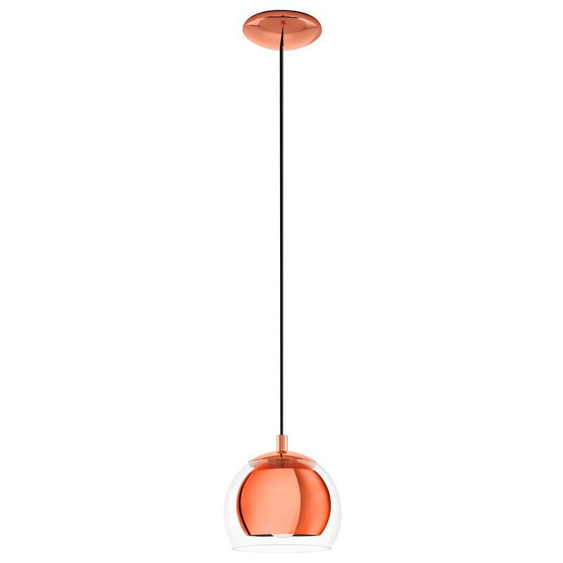 Szklana design lampa wisząca miedziana, Iroma Szklana design lampa wisząca miedziana, Iroma