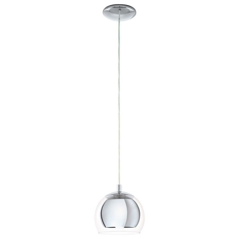 Szklana design lampa wisząca chromowana, Iroma Szklana design lampa wisząca chromowana, Iroma