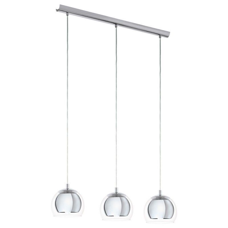 Szklana design lampa wisząca chromowana, Iroma