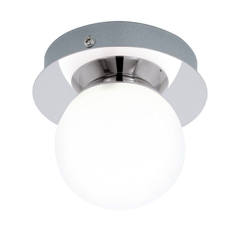 Szklana nowoczesna lampa sufitowa chromowana, Escha, 3W, 3000K LED, IP44 Szklana nowoczesna lampa sufitowa chromowana, Escha, 3W, 3000K LED, IP44