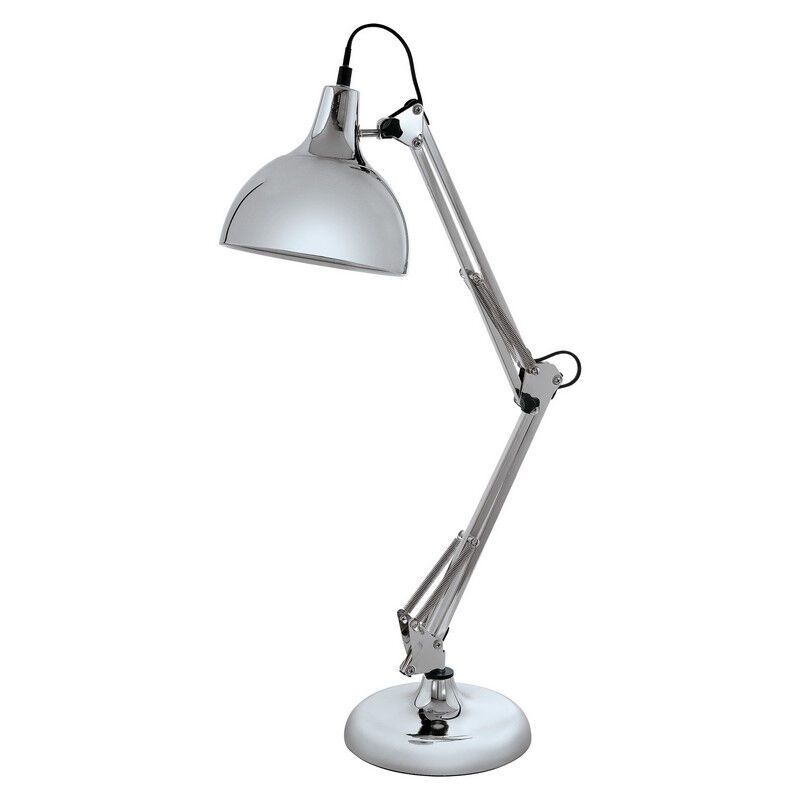 Metalowa industrialna lampa biurkowa chromowana, Josha, z przełącznik Metalowa industrialna lampa biurkowa chromowana, Josha, z przełącznik