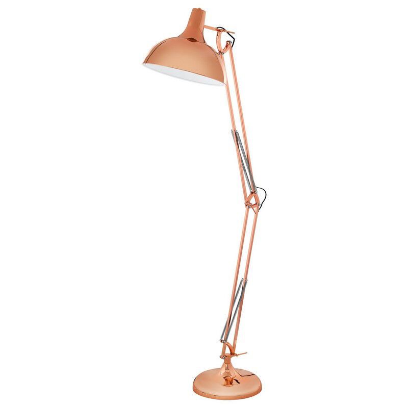 Metalowa industrialna lampa stojąca miedziana, Josha, z przełącznik