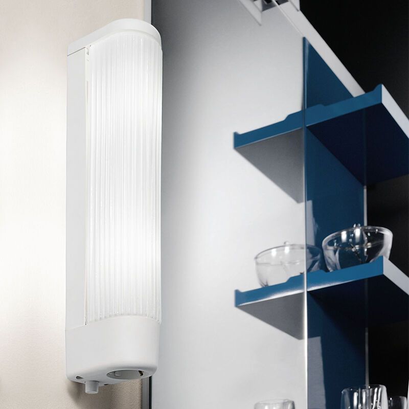 Szklany oświetlenie lustra biały, Amrita, z przełącznik