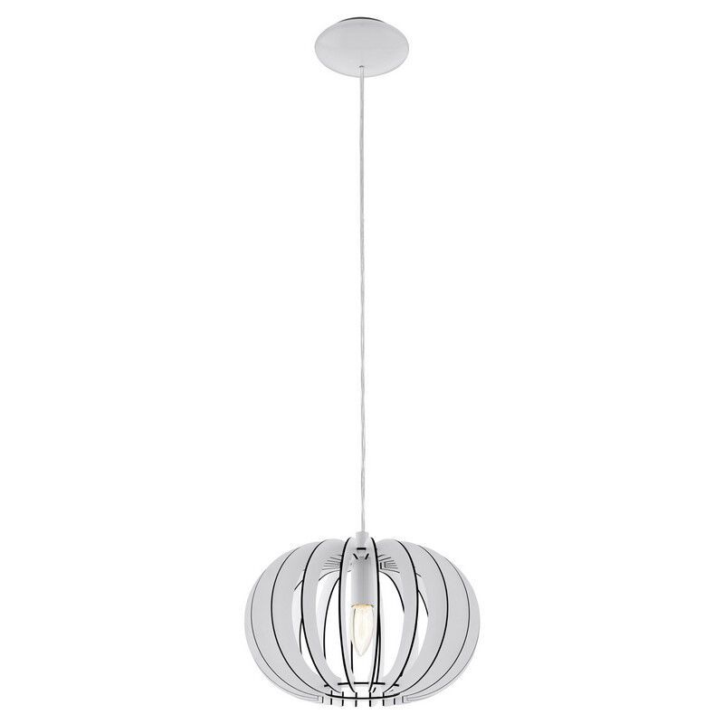 Drewniana rustykalna lampa wisząca biała, Kiran Drewniana rustykalna lampa wisząca biała, Kiran