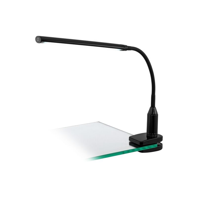 Plastikowa nowoczesna lampa zaciskowa czarna, Brennan, 4W, 4000K LED, z przełącznik Plastikowa nowoczesna lampa zaciskowa czarna, Brennan, 4W, 4000K LED, z przełącznik