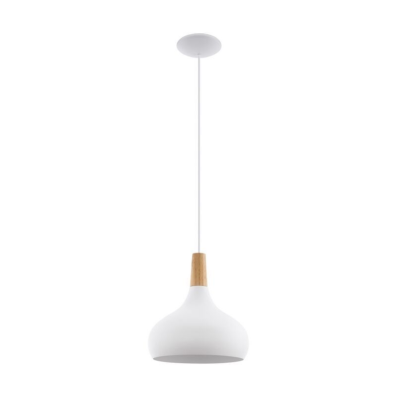 Stalowa lampa wisząca biała, Tjebbe