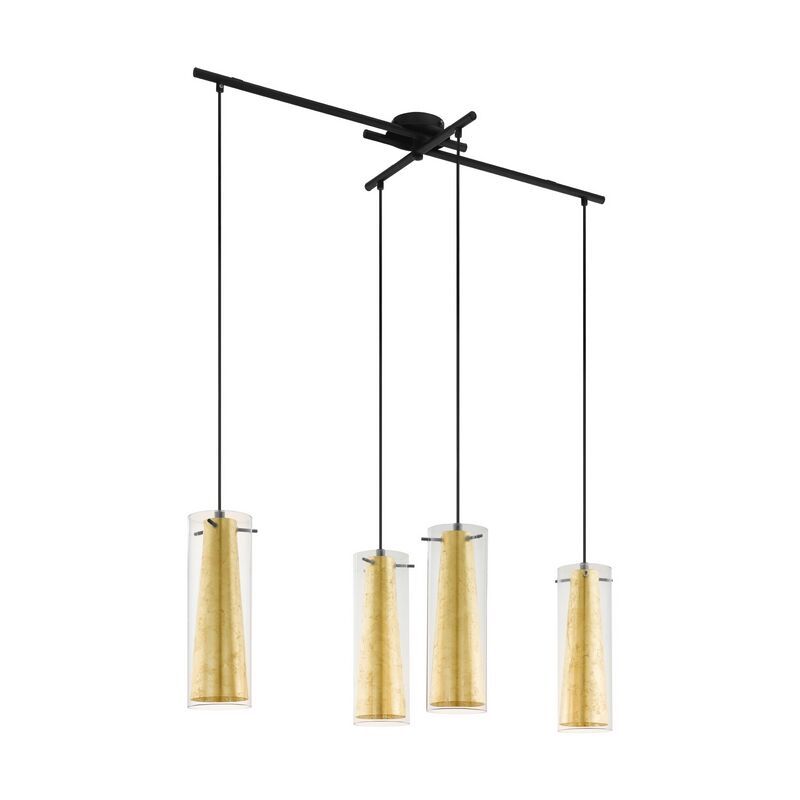 Szklana nowoczesna lampa wisząca złota, Barceno Szklana nowoczesna lampa wisząca złota, Barceno