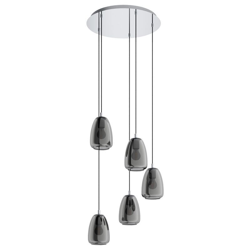 Szklana design lampa wisząca chromowana, Fredericus Szklana design lampa wisząca chromowana, Fredericus
