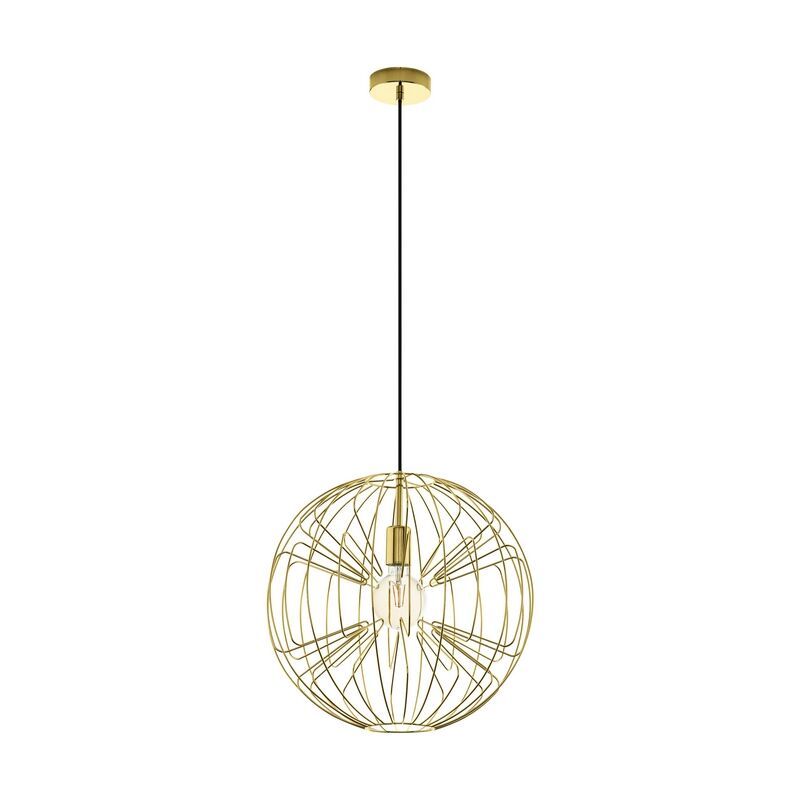 Stalowa industrialna lampa wisząca żółta, Josiah