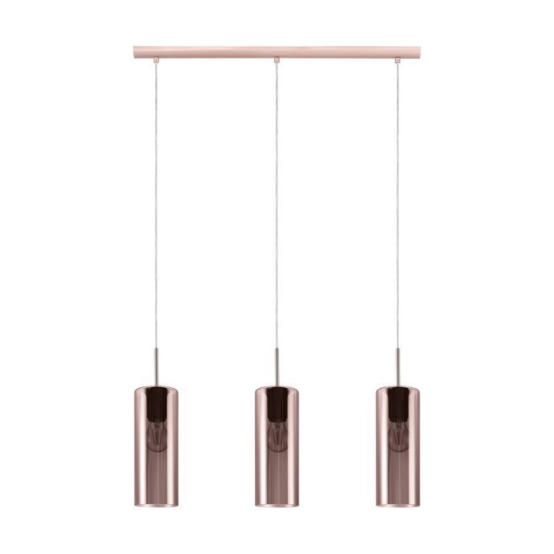 Szklana design lampa wisząca miedziana, Tino