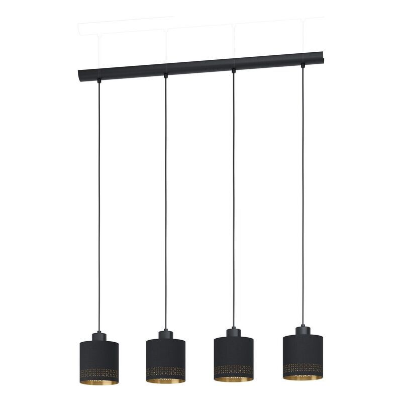 Tkanina nowoczesna lampa wisząca czarna, Niko