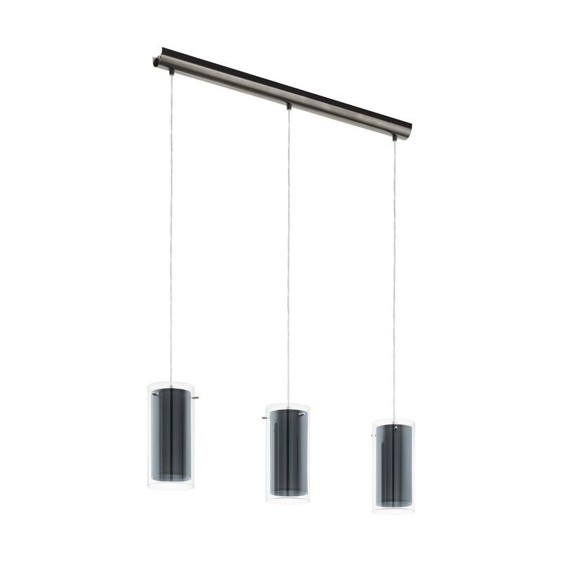 Szklana nowoczesna lampa wisząca niklowa, Barceno